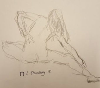 Croguis-tegning - bliv tegnet i croquis - nøgen gymnastik pige - Lars Stounberg