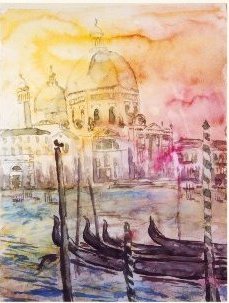 Kunstplakat - Santa María della Salute, Venezia Billedkunstner Odder Lars Stounberg